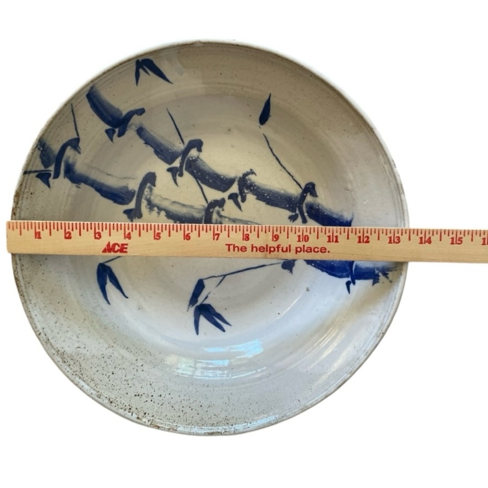 Japanese Ceramic Blue & White Bamboo Bowl - Picture 7 of 10